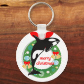 kwaadwillige kerstmanwalvis sleutelhanger (Voorkant)