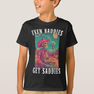 Kwaadwilligen Krijgen Verdriet Vintage Cowboy Skel T-shirt