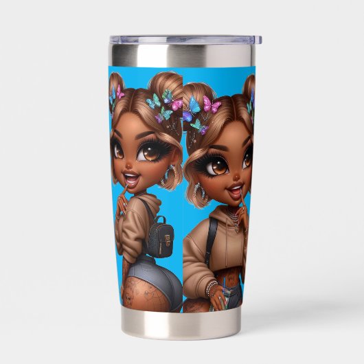Kwaaie CHIBI POP Geïsoleerde Drinkbeker (Links)