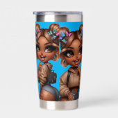 Kwaaie CHIBI POP Geïsoleerde Drinkbeker (Rechts)