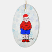 Kwaaie Jongen Kerstmis Keramisch Ornament (Links)