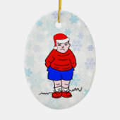 Kwaaie Jongen Kerstmis Keramisch Ornament (Voorkant)