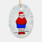 Kwaaie Jongen Kerstmis Keramisch Ornament (Achterkant)