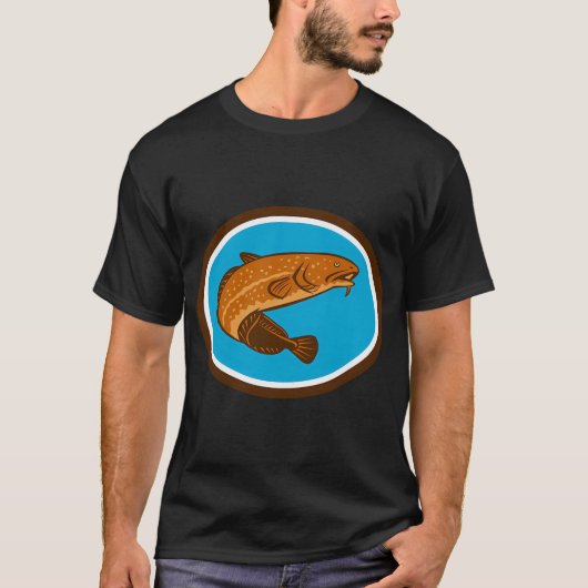Kwabaa Vis Ovaal Retro T-shirt (Voorkant)