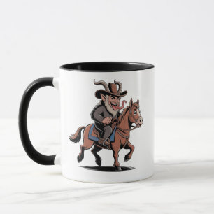 KWADAARDIGE Krampus Kerst Cowboy Paard Westers Ker Mok