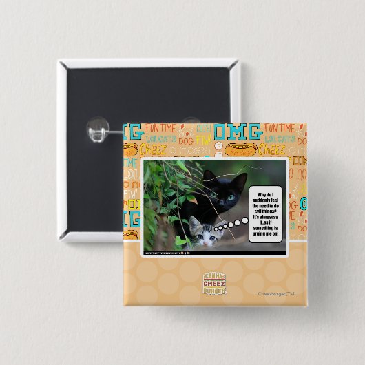 kwade dingen vierkante button 5,1 cm (Voorkant /achterkant)