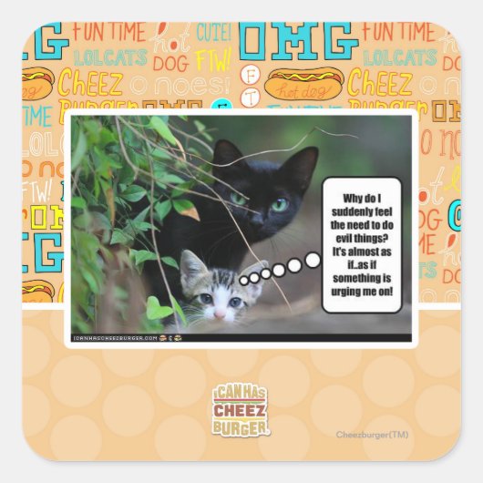 kwade dingen vierkante sticker (Voorkant)