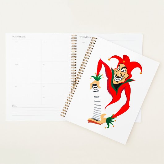 Kwade Grinning Jester Joker met Jack-in-the-Box Planner