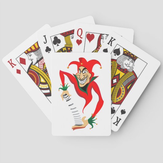 Kwade Grinning Jester Joker met Jack-in-the-Box Pokerkaarten (Achterkant)