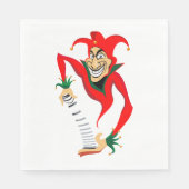 Kwade Grinning Jester Joker met Jack-in-the-Box Servet (Voorkant)