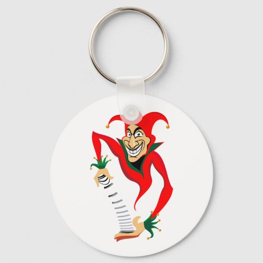 Kwade Grinning Jester Joker met Jack-in-the-Box Sleutelhanger (Voorkant)