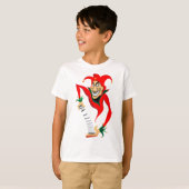Kwade Grinning Jester Joker met Jack-in-the-Box T-shirt (Voorkant volledig)