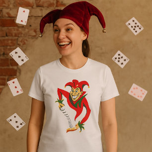 Kwade Grinning Jester Joker met Jack-in-the-Box T-shirt