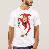 Kwade Grinning Jester Joker met Jack-in-the-Box T-shirt (Voorkant)