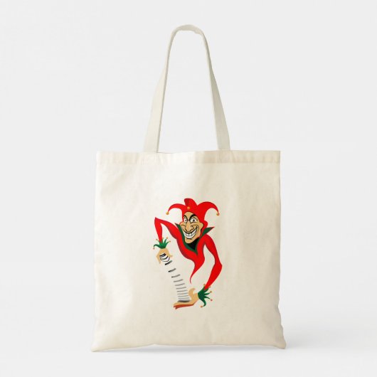 Kwade Grinning Jester Joker met Jack-in-the-Box Tote Bag (Achterkant)