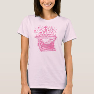 Kwade Roze Schrijfmachine T-shirt