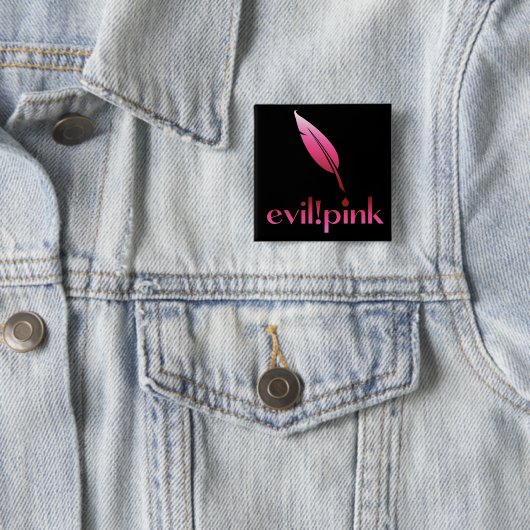 kwade roze vierkante button 5,1 cm (In situ)