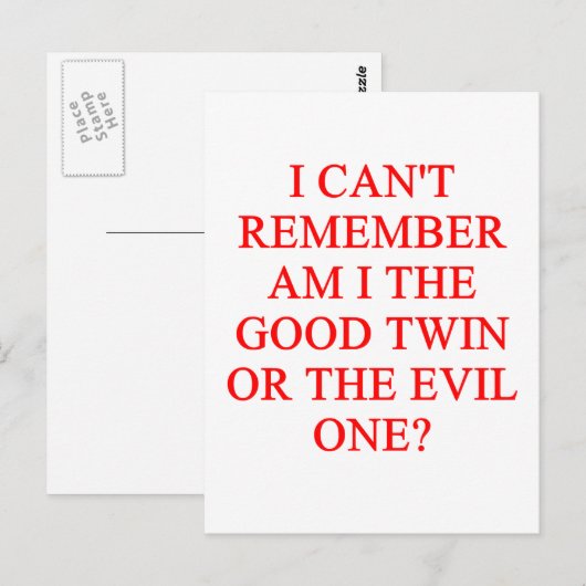 kwade tweeling briefkaart (Voorkant / Achterkant)