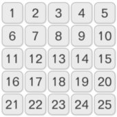  kwadraat aantal Stickers zwart (Voorkant)