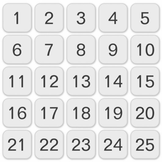 kwadraat aantal Stickers zwart (Voorkant)