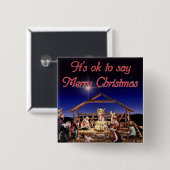 kwadratisch kerstknop vierkante button 5,1 cm (Voorkant /achterkant)