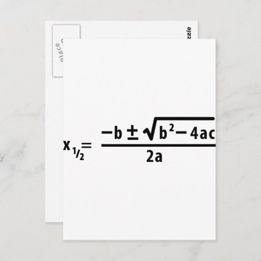 kwadratische formule briefkaart (Voorkant / Achterkant)