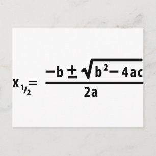 kwadratische formule briefkaart