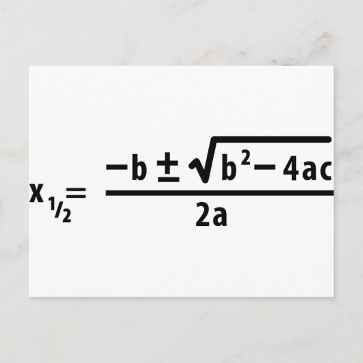 kwadratische formule briefkaart (Voorkant)