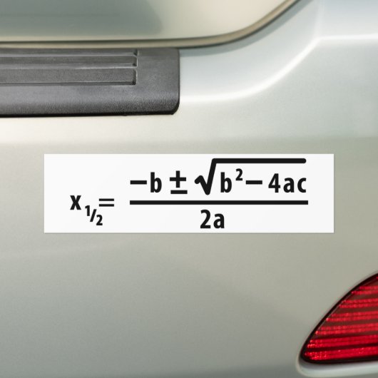 kwadratische formule bumpersticker (Op auto)