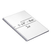 kwadratische formule, geek, quadratische vergelijk notitieboek (Rechterzijde)