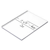 kwadratische formule, geek, quadratische vergelijk notitieboek (Linkerzijde)