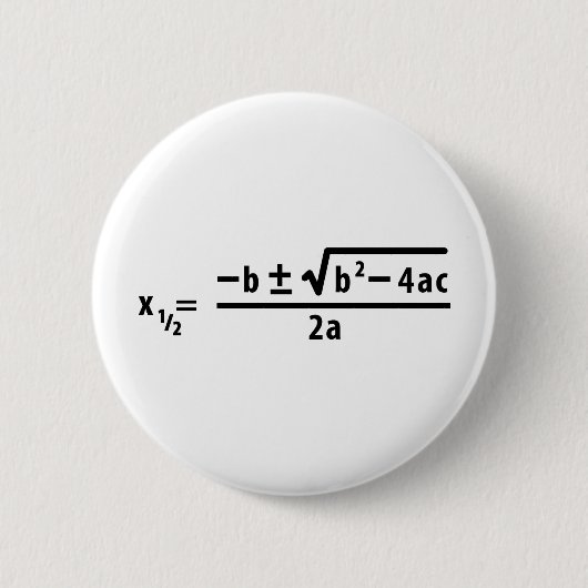 kwadratische formule ronde button 5,7 cm (Voorkant)