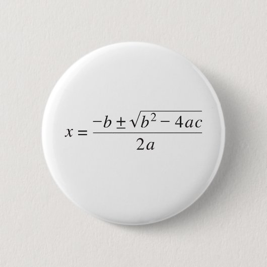 kwadratische formule ronde button 5,7 cm (Voorkant)