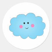 Kwaii cloud ronde sticker (Voorkant)