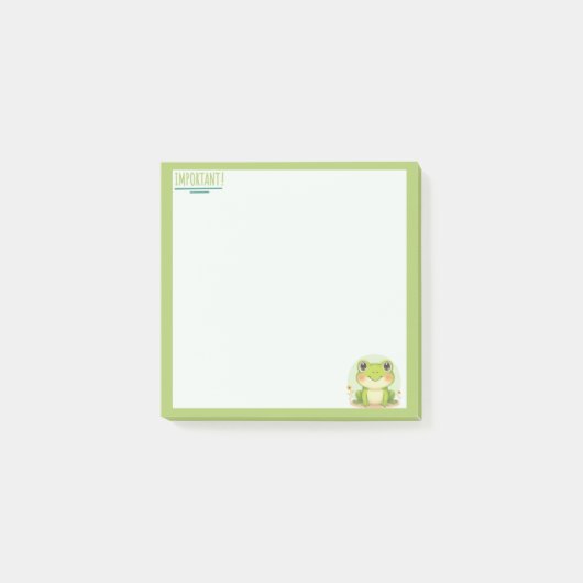 Kwaii stijl Kikker Pastelgroene Notitie Post-it® Notes (Voorkant)