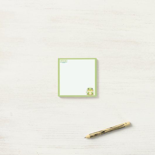 Kwaii style Frog Pastel Green Note (Op bureau)