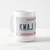 Kwaj Kind Vanity License Bord Coffee Mok (Voorkant links)