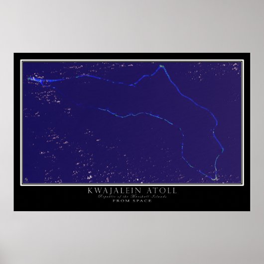 Kwajalein Atoll Marshall Islands Satellite Map Poster (Voorkant)