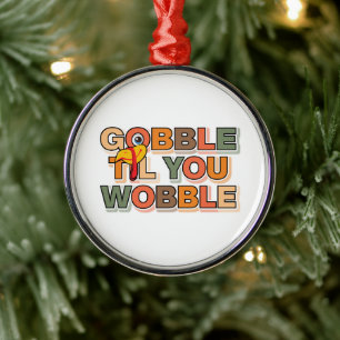 Kwak Kwak Tot Je Wobbelt Grappige Thanksgiving Metalen Ornament
