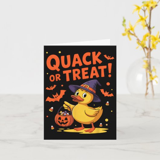 Kwak of trakteer grappige rubberen eend Duckie Hal Kaart (Gele Bloem)