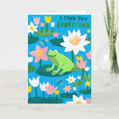 KWAKEND Cute Kikker Valentijn Whimsiek Grappig Kaart (Voorkant)