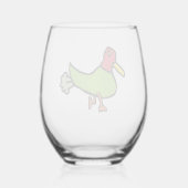 Kwakende Eend Wijnglas Zonder Voet (Achterkant)