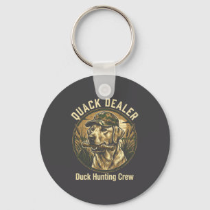 Kwakende grappige eend jagende labrador retriever  sleutelhanger