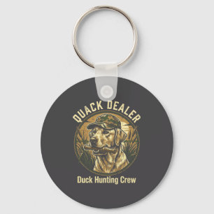 Kwakende grappige eend jagende labrador retriever  sleutelhanger