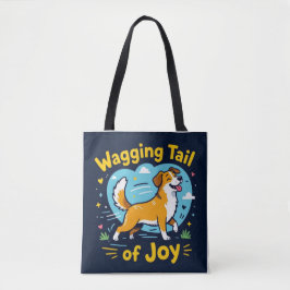 Kwakende Staart van Geluk Gelukkige Hond Liefhebbe Tote Bag