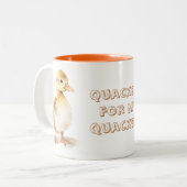 Kwakjes voor mijn kwakjes tweekleurige koffiemok (Voorkant links)