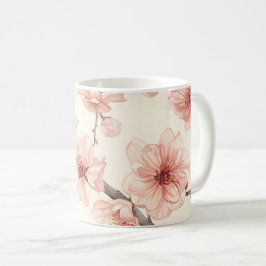 Kwakkelige Kersenbloesem Naadloos Bloemmotief Koffiemok