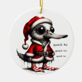 Kwakkende Eend Kerst Keramisch Ornament (Voorkant)