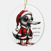 Kwakkende Eend Kerst Keramisch Ornament (Links)
