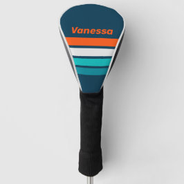 Kwakkwabbelende echo over strepen met naam golfheadcover